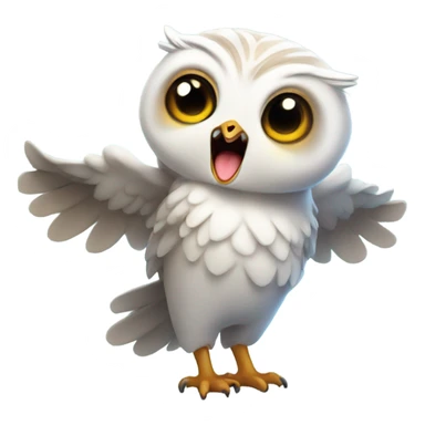Waking up and yawning cute magical baby owl sticker