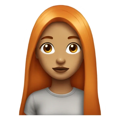 girl orange straight long hair big lips some freckles sticker