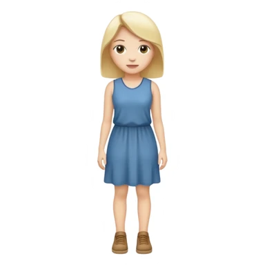 Create me an emoji of a full body white female in a casual dress. sticker