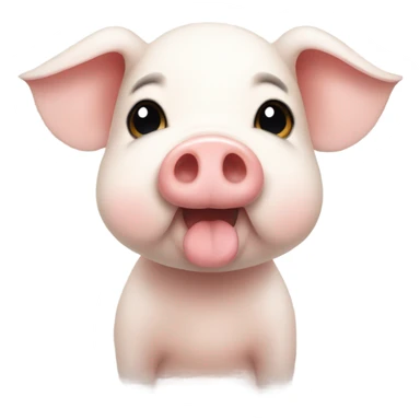Cute slim pig with a white bow on forehead sticker
