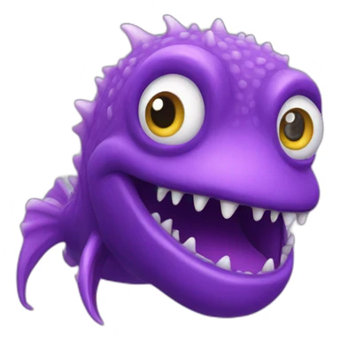 purple sea monster sticker