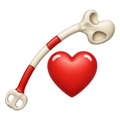 red heart emoji with a bone through it sticker