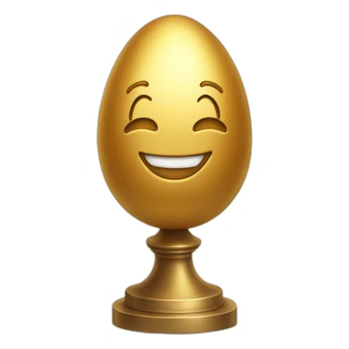 smiling golden egg on a pedestal sticker