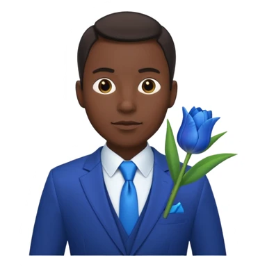 black man with blue tulip in his suit pocket sticker
