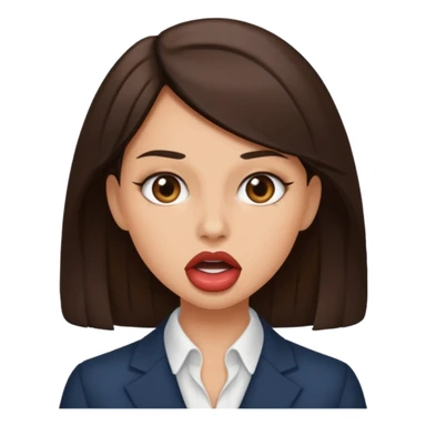 Classy brunette gagging sticker