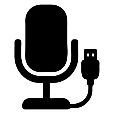 studio microphone with a USB connector sticker