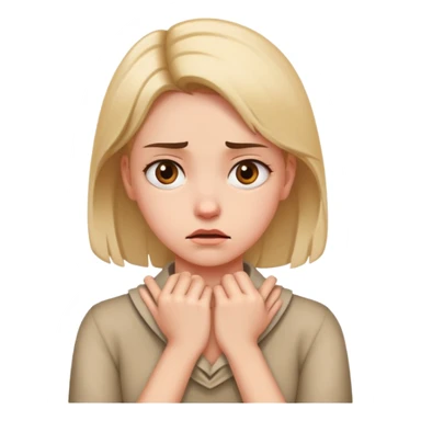 Girl holding her hands around her neck mad  sticker