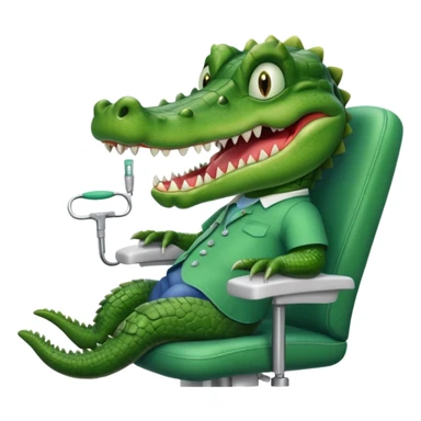 an alligator in a dentist sticker