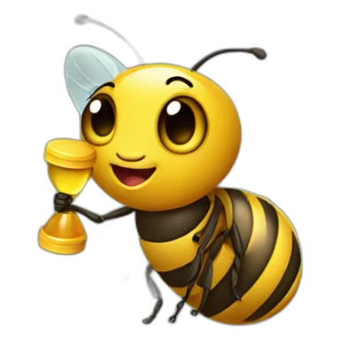 Honey bee with dumbbell sticker