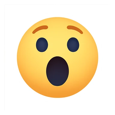 surprised face emoji, digital illustration, no background sticker