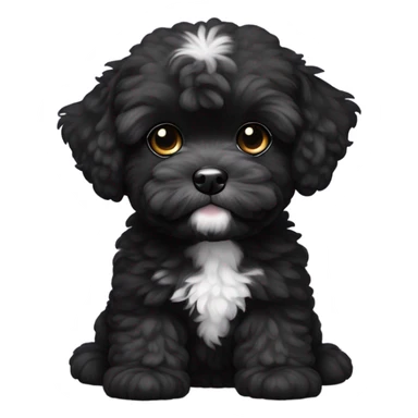 black maltipo puppy with white eyebrows  sticker