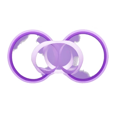 An icon featuring a purple line with three connected circles, forming a Y shape sticker