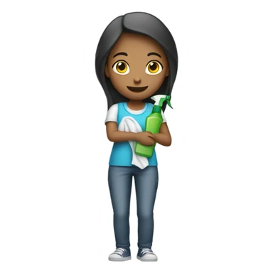 Girl cleaning  sticker