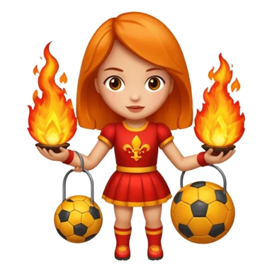 Boneca segurando uma Bola que está queimando sticker