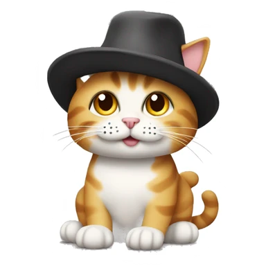 Make a cat wearing a funny hat ￼ sticker