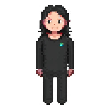 retro RPG style human character, compact proportions sticker