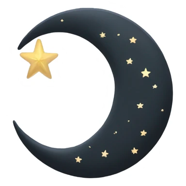 crescent slim moon with little star pretty and sparkling  sticker