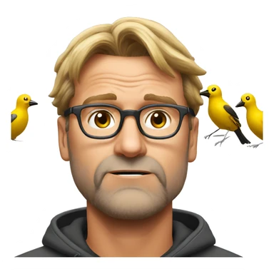 Klopp dizzy with birds around head sticker