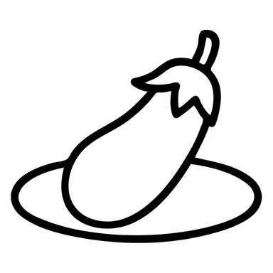 simple icon of a hole in the ground with an eggplant inside sticker