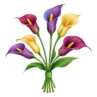 calla lily flower multicolor bouquet sticker