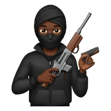 Make a black guy robbing store with gun sticker