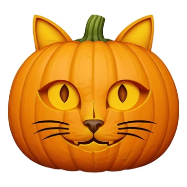 a pumpkin carved as a cat sticker
