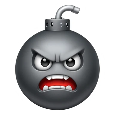 Bomb with a face sticker