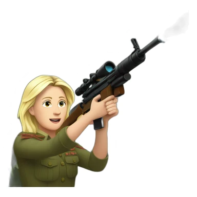 Realistic Marine Lepen shooting trees sticker