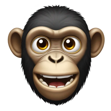 a monkey head with a human body sticker