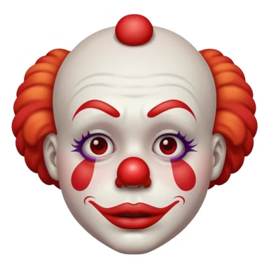 clown with sad face sticker