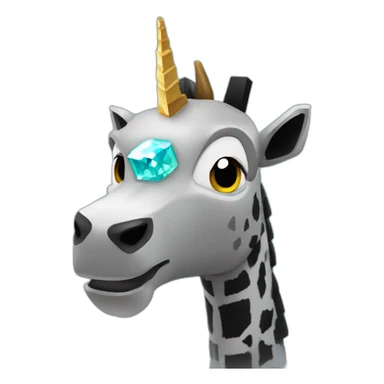 Minecraft Black Jiraffe Head With Diamond Unicorn Horn and Lazer Eyes sticker