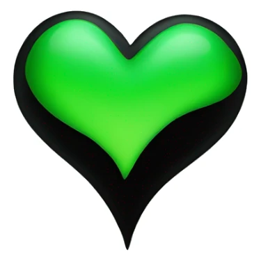 Half black and half Green swirl heart sticker