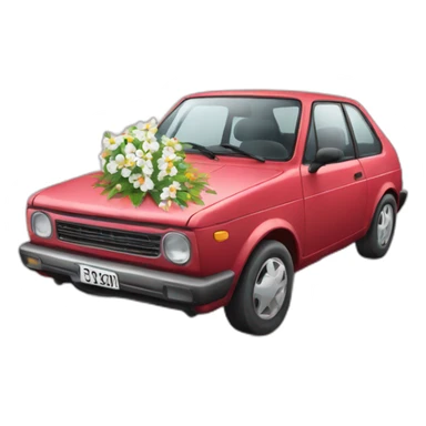Voiture et une fleur sticker