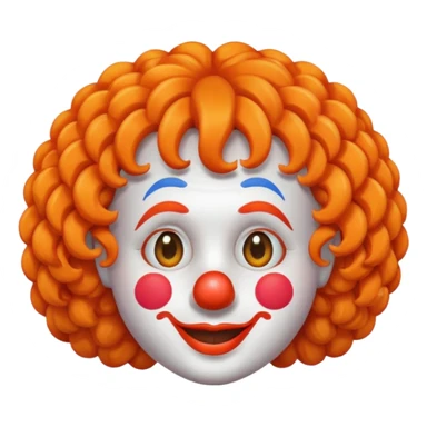 clown's wig only, no clown, apple emoji style sticker
