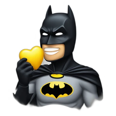 The Batman sending kisses with his mask on sticker