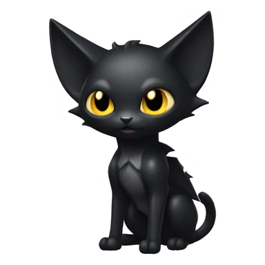 Shiny Black Dark-type-Poison-type-Fakémon-Bat-Cat full body sticker
