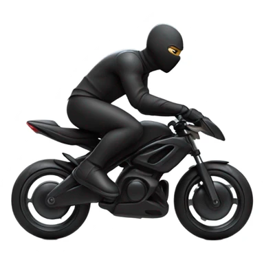 Black ninja on a bike sticker
