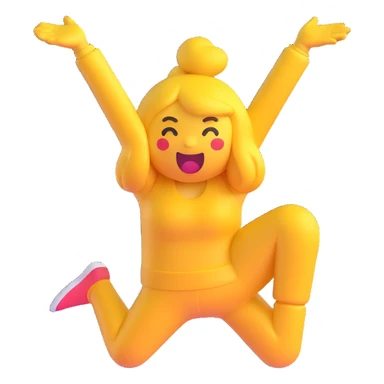 3D emoji-style character twerking, expressive and dynamic sticker