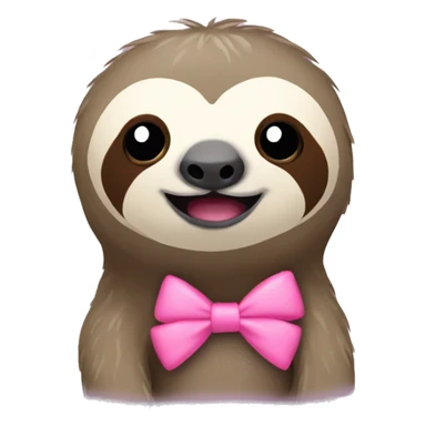 Sloth with a pink bow on top of the head sticker
