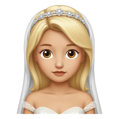 Blonde girl with light brown skin in wedding dress sticker