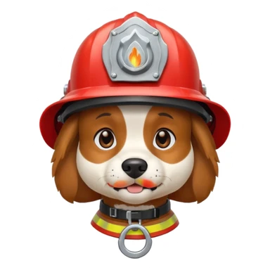 Dog wearing a fire helmet  sticker