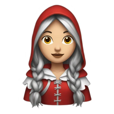 red-ridding-hood-with-long-black-strait-hair-with-white-break-hair sticker