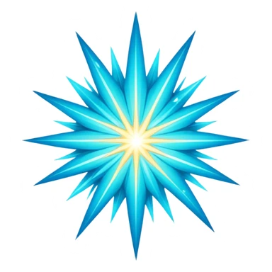 Glitter Cian Star Explosion sticker