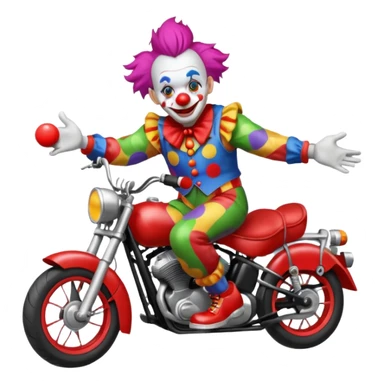 motorcycle-riding clown  sticker