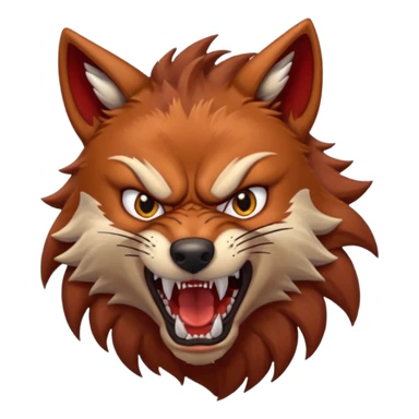 angry red wolf sticker