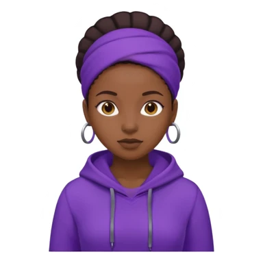 now make a girl whose black in purple  sticker