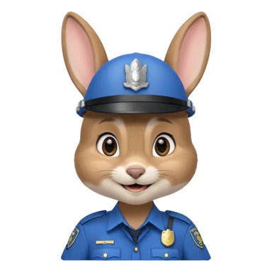 judy hopps, Rabbit police, blue uniform including helmet of uniform sticker