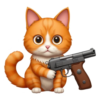 Cat clocking a gun sticker