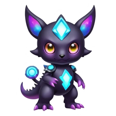 Cute cool colorful dark nebula fantasy-Digimon-animal-hybrid full body sticker