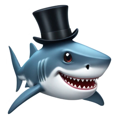 Shark with a top hat sticker